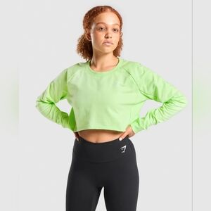 Gymshark Neon Green Long Sleeve Crop Top Size Xl